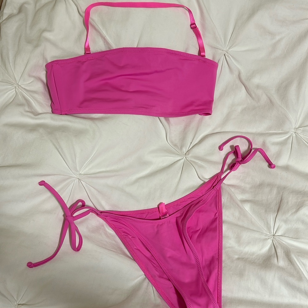 Skims pink bikini L top and M bottoms